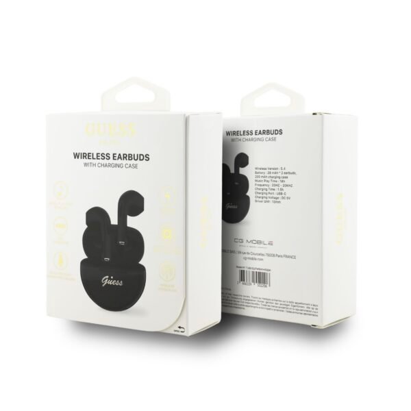 Auriculares Inalámbricos GUESS Script Logo – Negro Mate